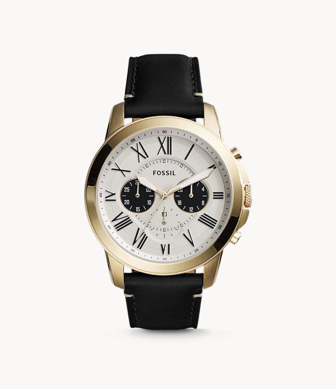 Fossil Grant Chronograph Black Leather Watch