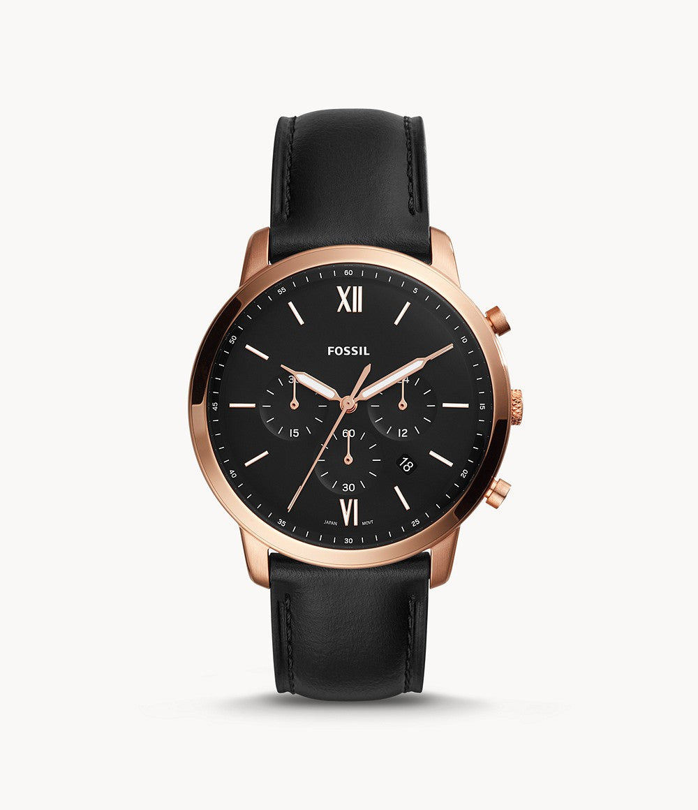 Fossil Neutra Chronograph Black Leather Watch