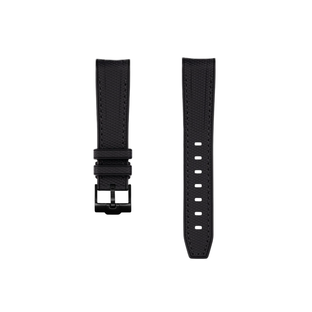 Curved Premium Rubber Strap - Black