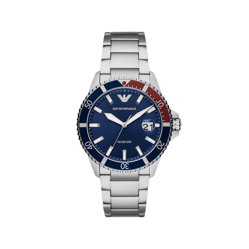 Emporio Armani Three-Hand Two Tone Date Stainless Steel Watch