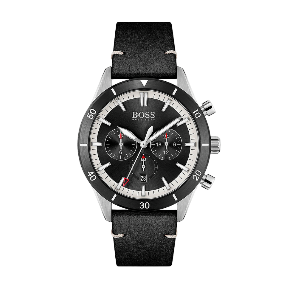 Hugo Boss Chronograph Black Dial Black Strap Watch
