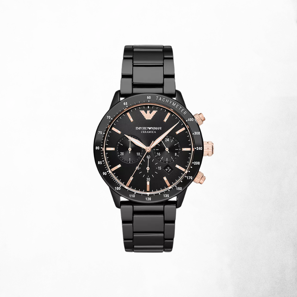 Emporio Armani Chronograph Black Ceramic Watch