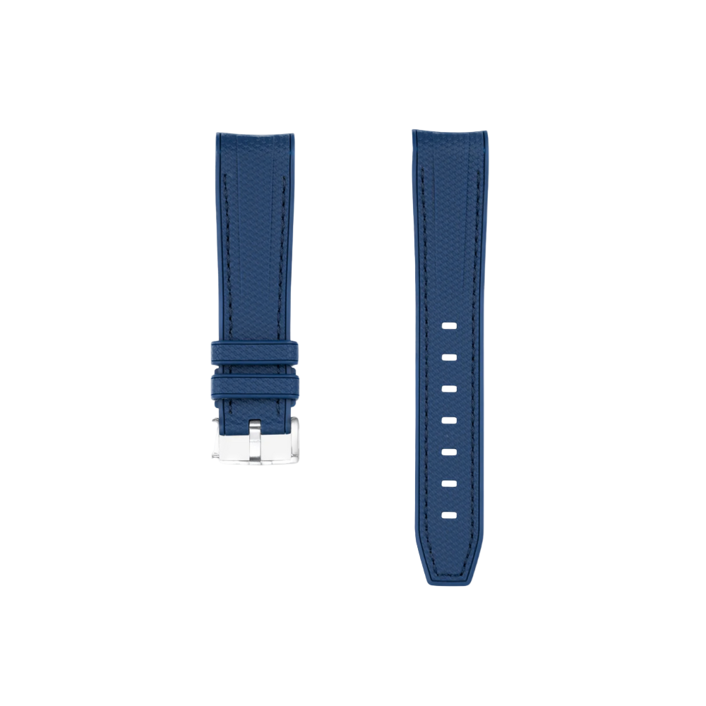 Curved Premium Rubber Strap - Blue