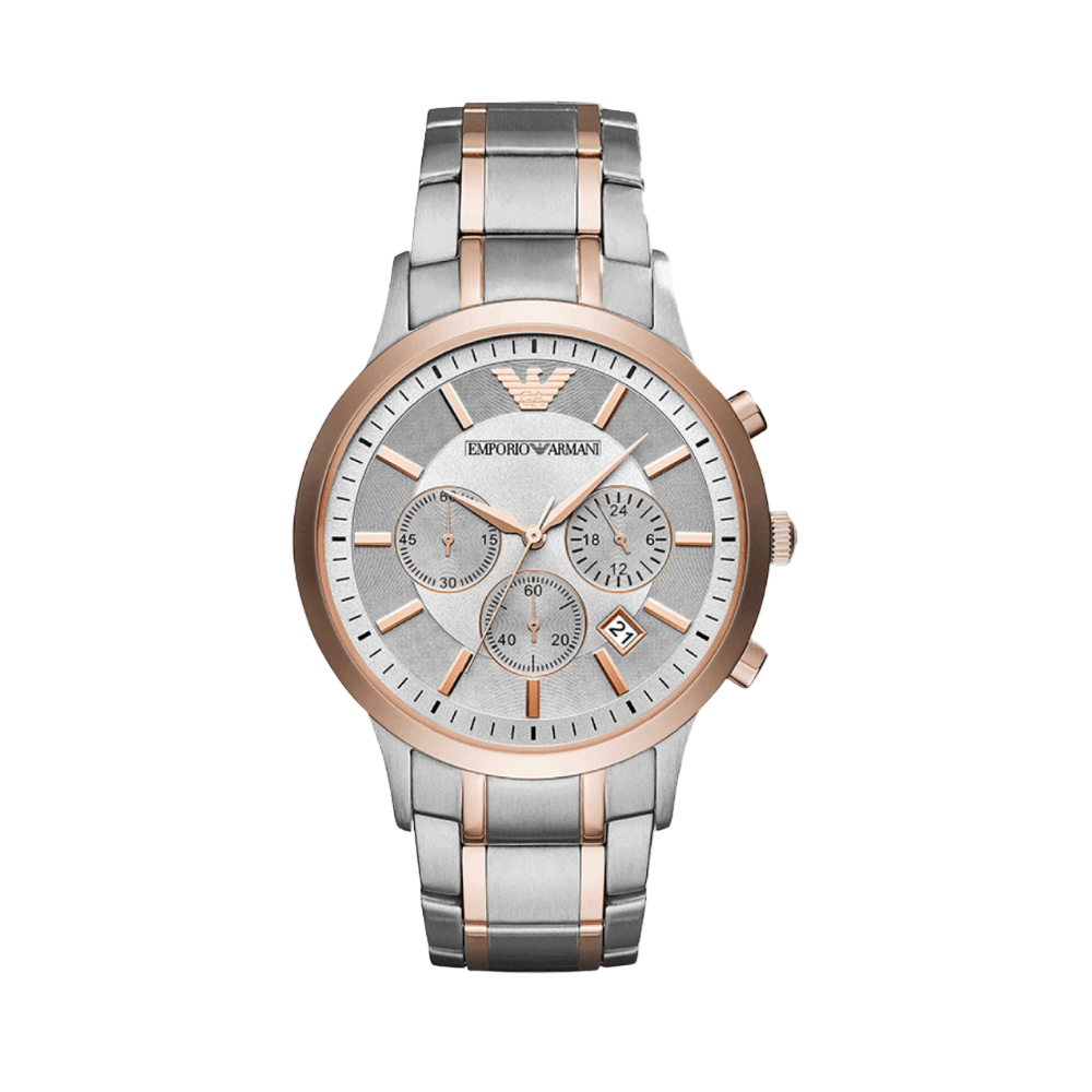 Emporio Armani Chronograph Two Tone Mens Watch
