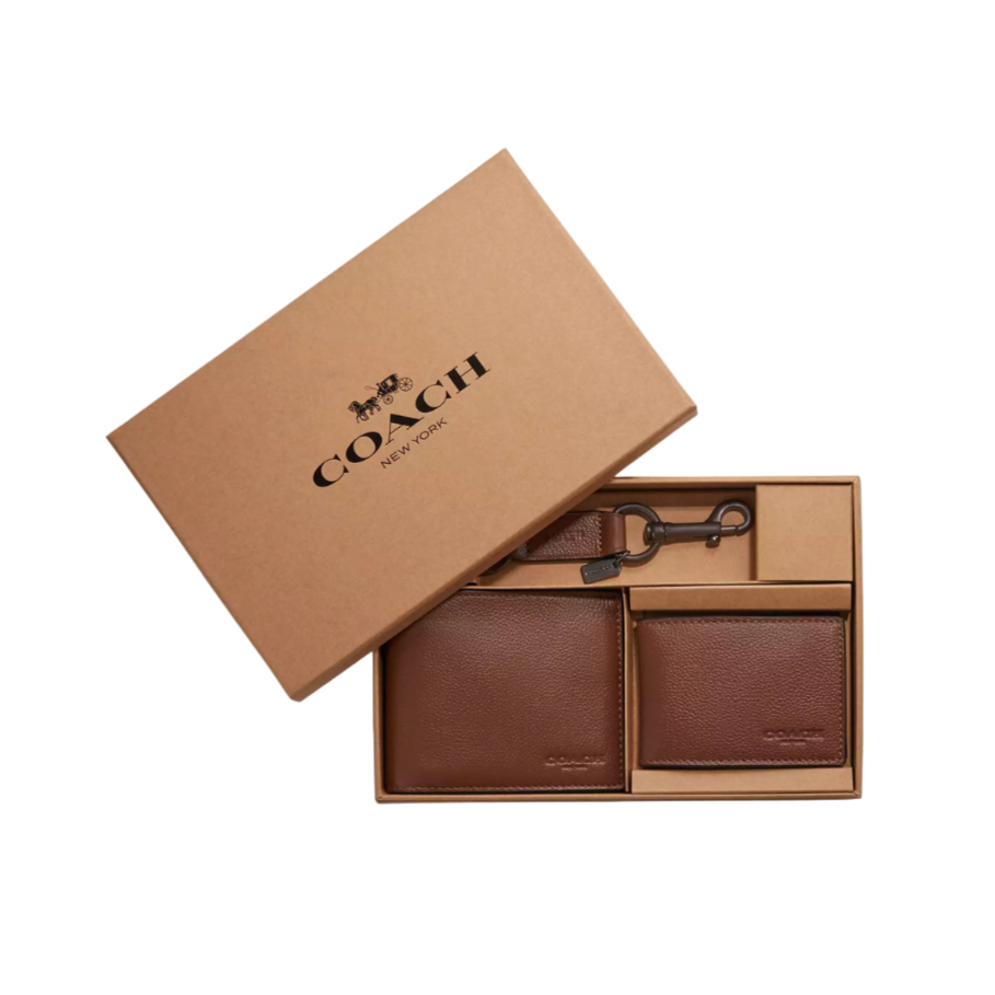 Boxed 3 In 1 Wallet Gift Set In Signature Canvas