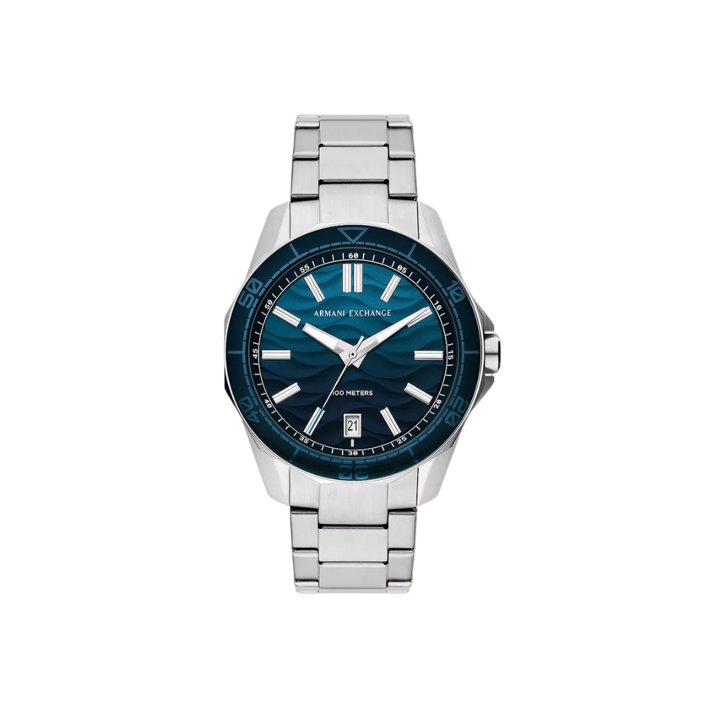 Armani Exchange Three Hand Date Stainless Steel Watch