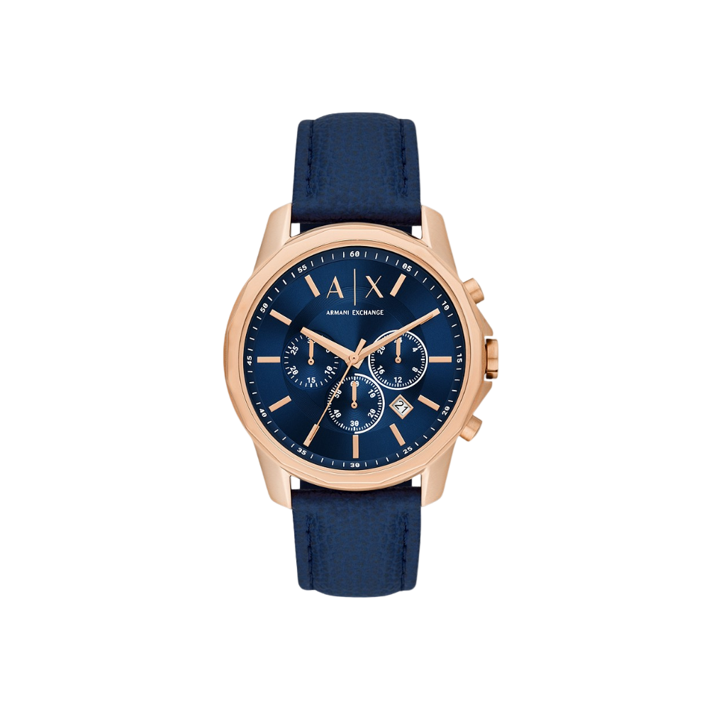 Armani Exchange Chronograph Blue Leather Watch