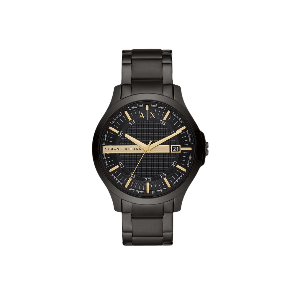 Armani Exchange Hampton Three-Hand Date Black Steel Watch