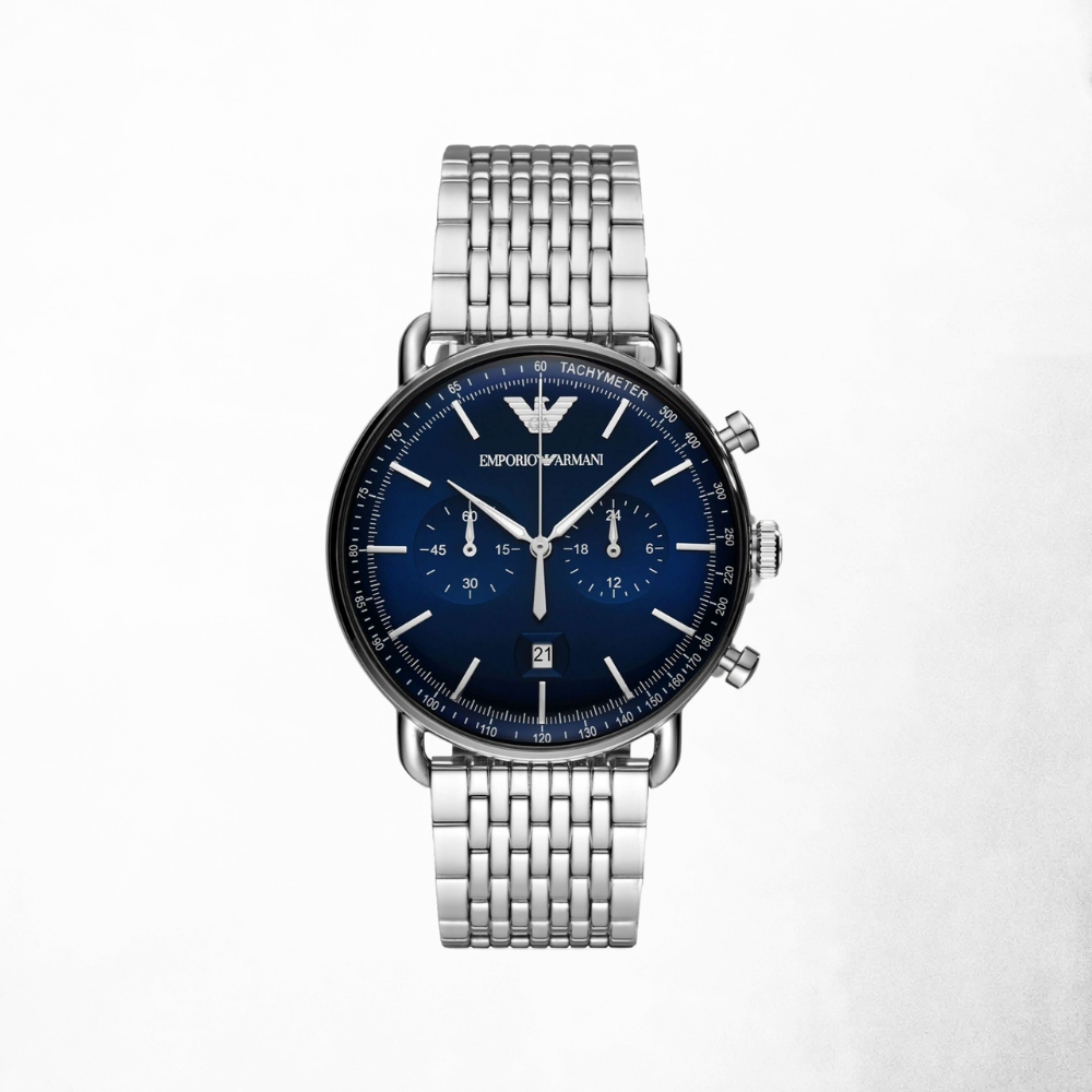 Emporio Armani Mens Chronograph Stainless Steel Watch