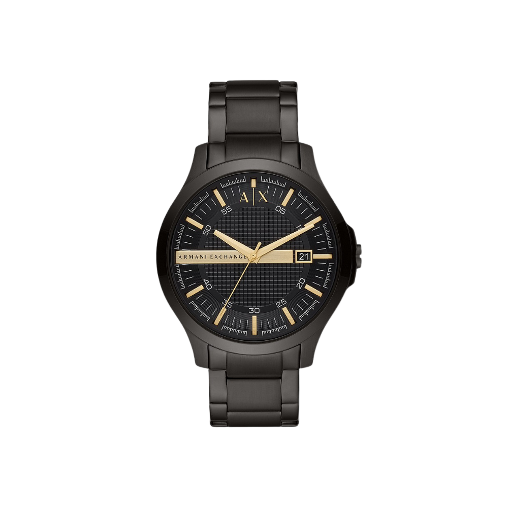 Armani Exchange Hampton Three-Hand Date Black Steel Watch