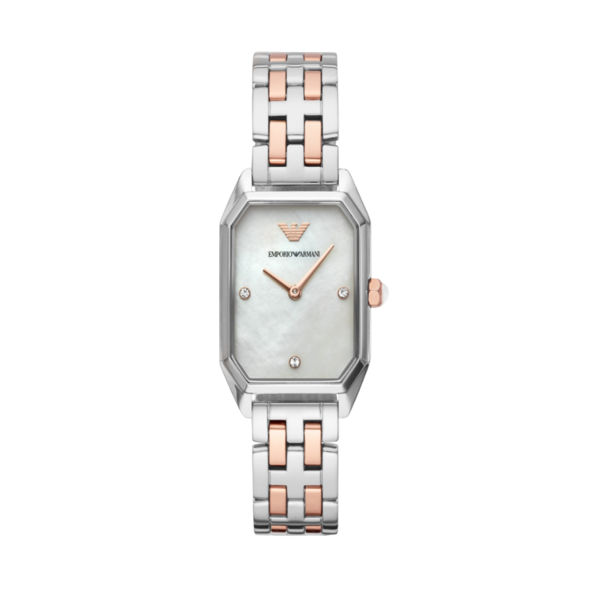 Emporio Armani Women's Two-Hand Two Tone Stainless Steel Watch