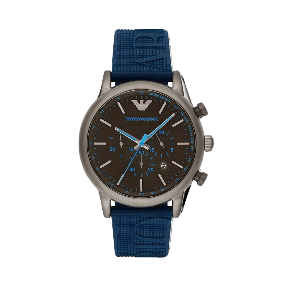 Emporio Armani Luigi Analog Blue Silicone Watch