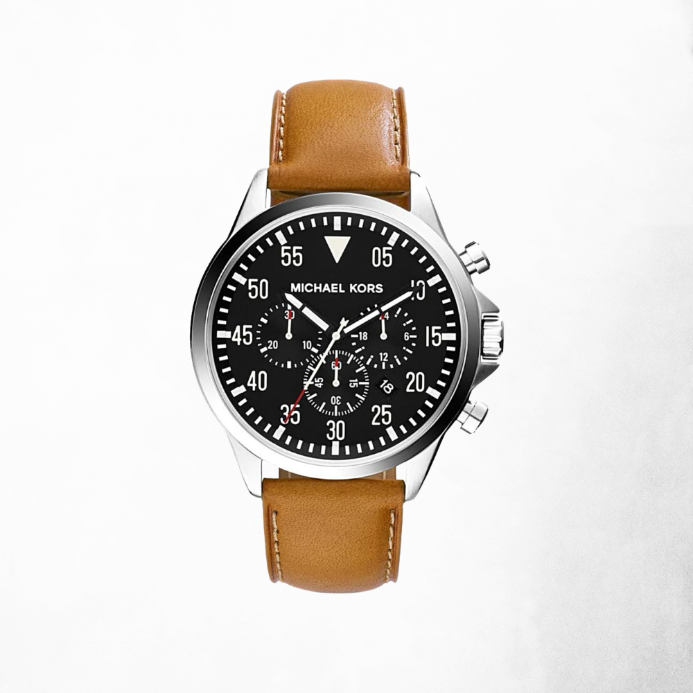 Michael Kors Gage Chronograph Leather Watch