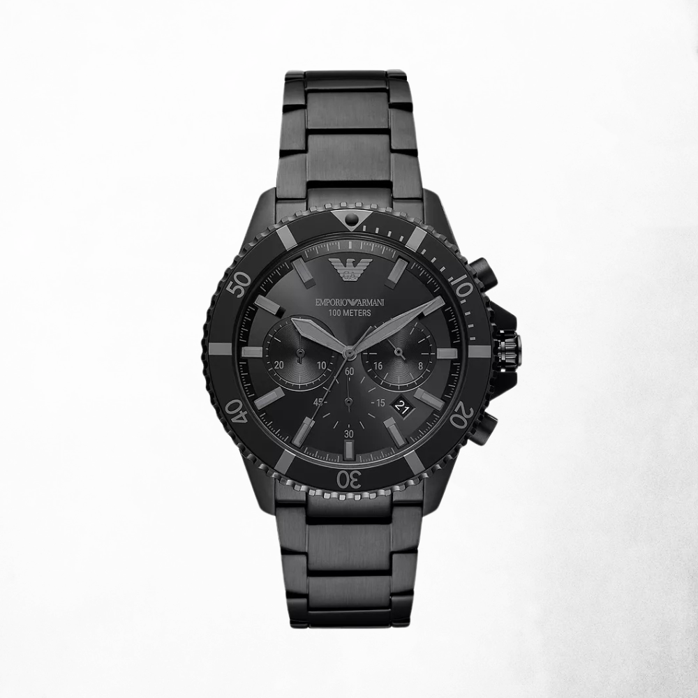Emporio Armani Chronograph Black Stainless Steel Watch
