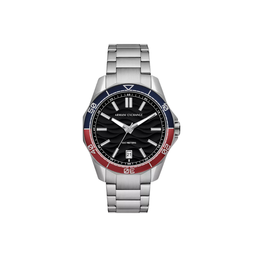 Armani Exchange Three-Hand Date Stainless Steel Watch