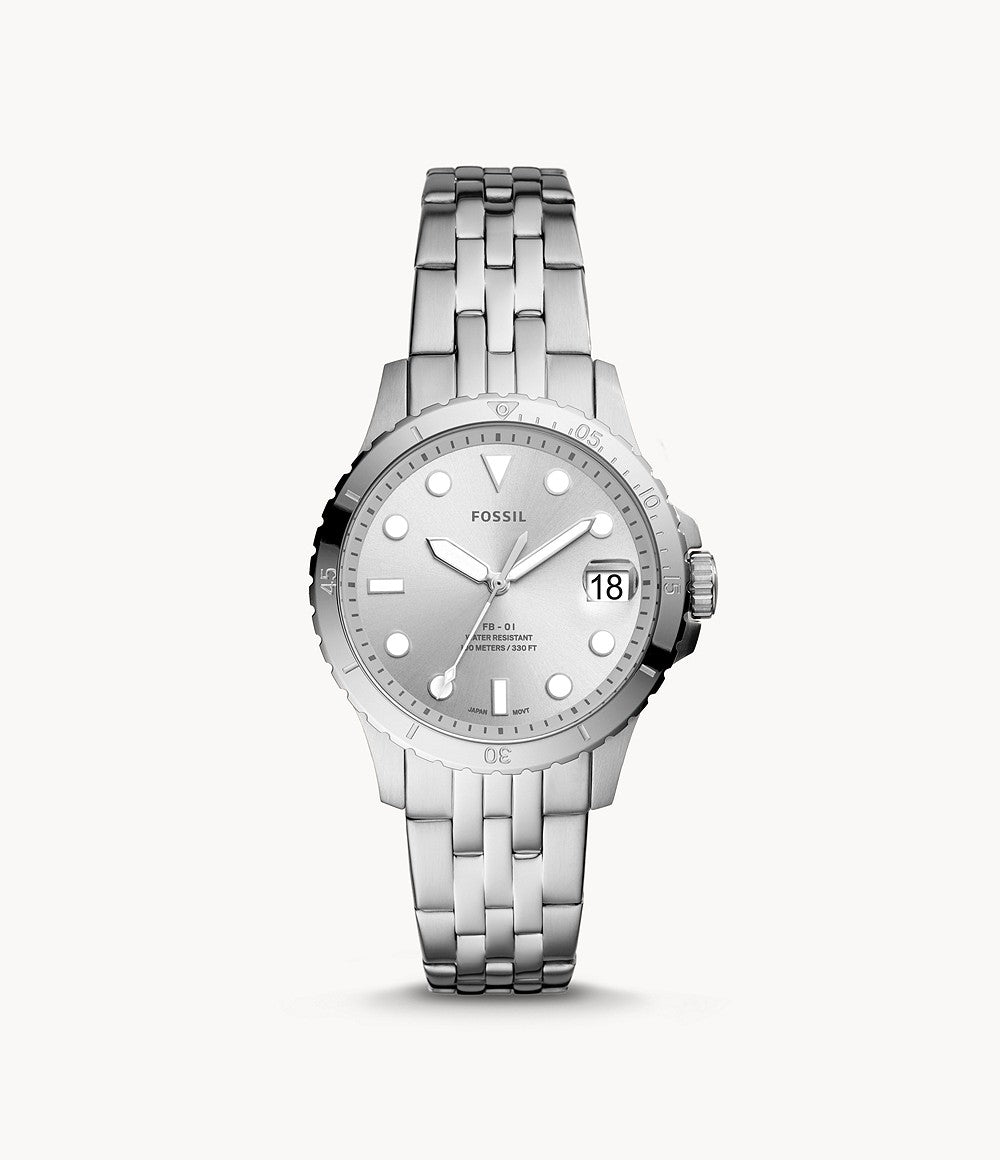 Fossil Fb-01 Silver Ladies Watch