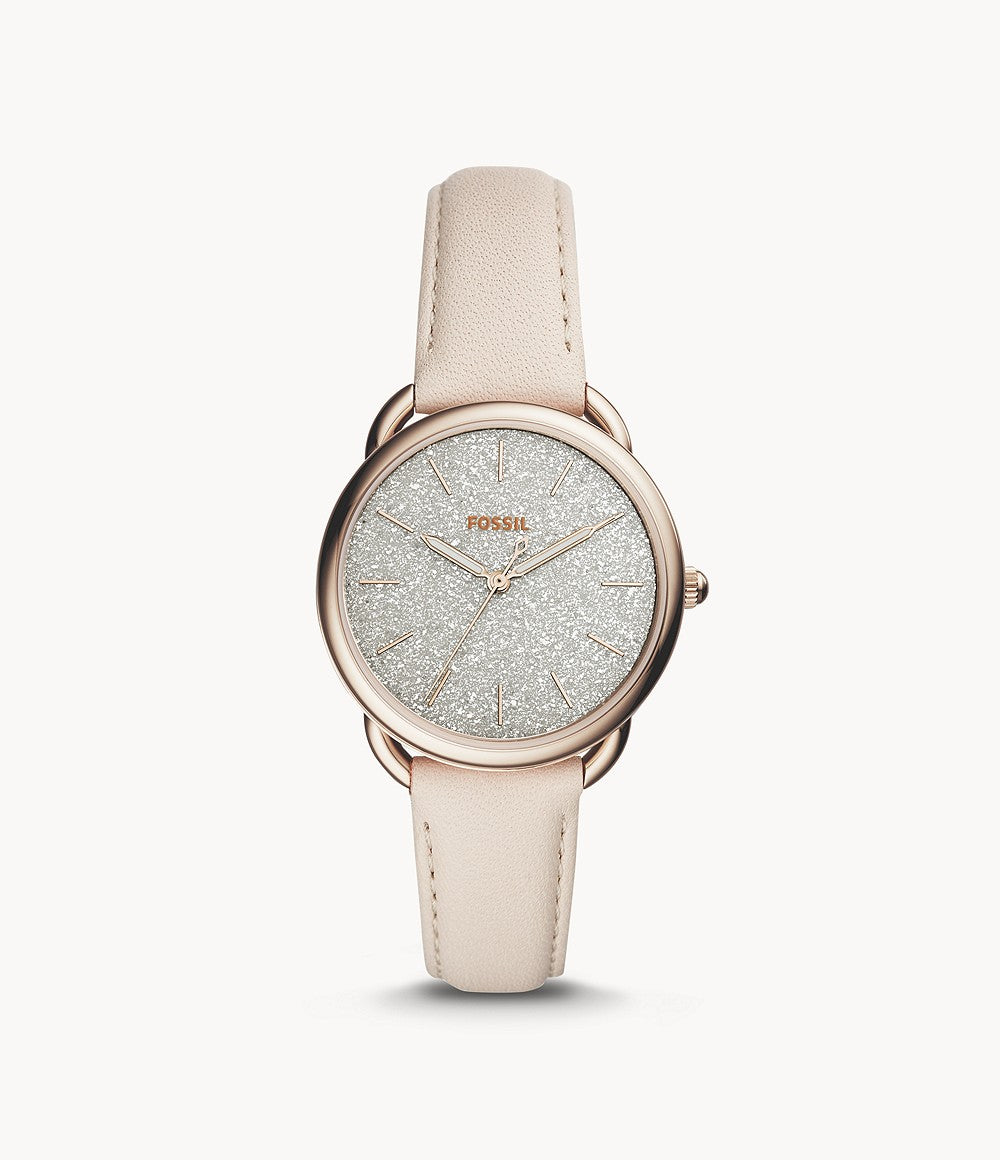 Fossil Tailor Three-Hand Winter White Leather Ladies Watch