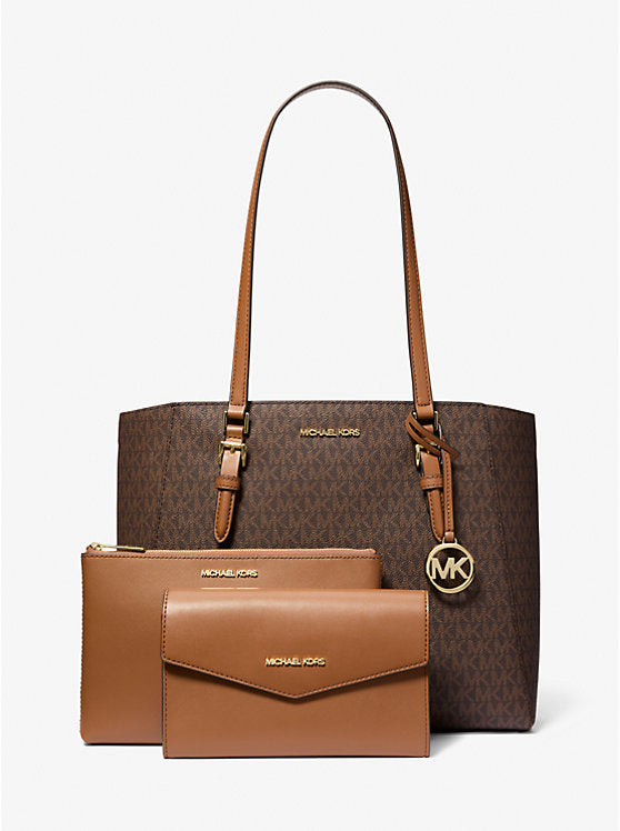 MK Charlotte Large Logo 3-in-1 Signature Tote Bag