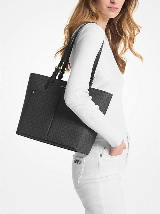 MK Jet Set Medium Logo Pocket Tote Bag