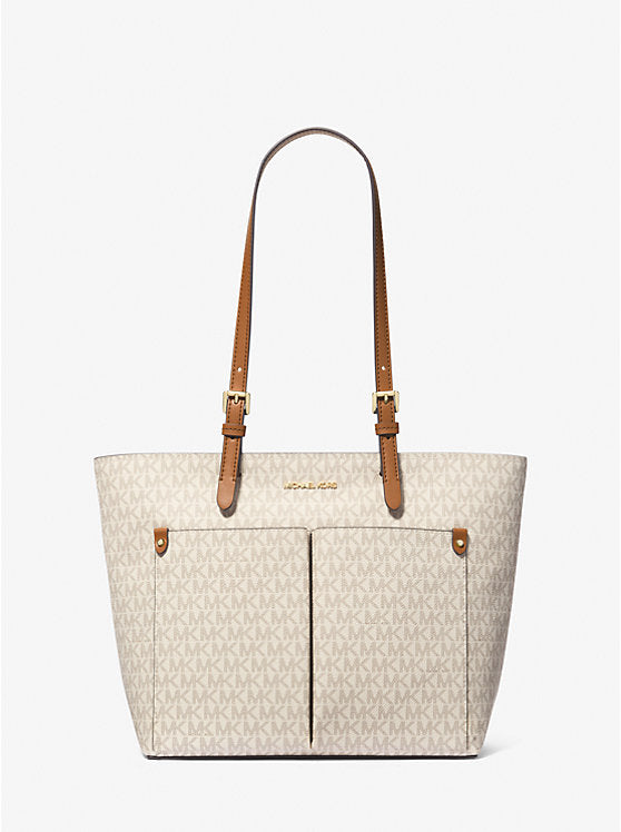 Mk Jet Set Medium Logo Pocket Tote Bag