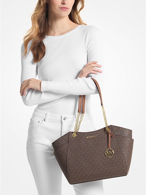 Mk Jet Set Large Large Signature Logo Shoulder Bag