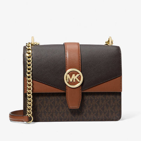 MK Greenwich Small Color-Block Signature Logo Crossbody Bag