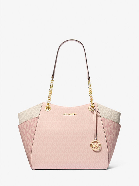 Jet Set Color-black Signature Logo Tote Bag