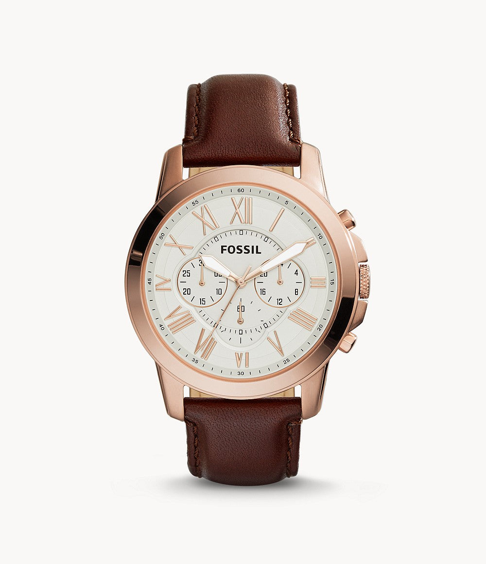 Fossil Grant Chronograph Brown Leather Watch