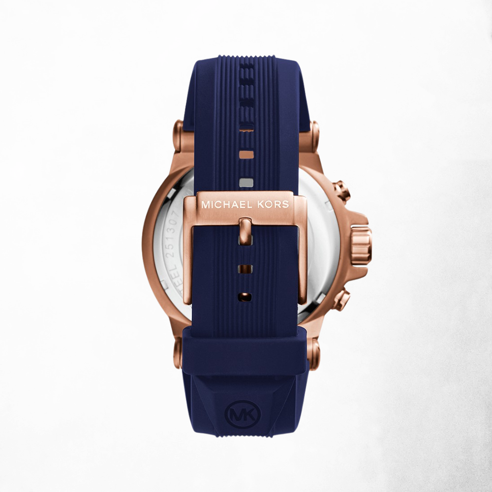 Michael Kors Men'S Rose Gold-Tone Navy Dylan Watch