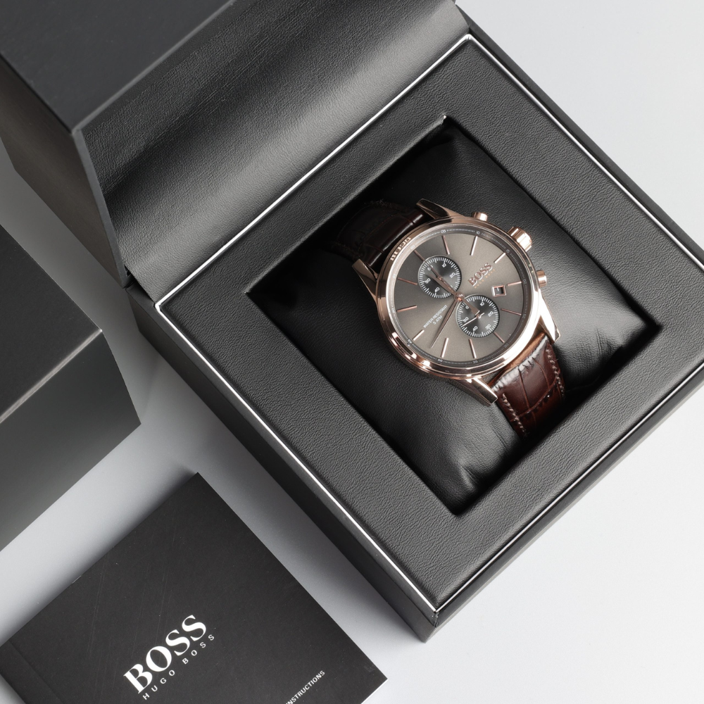 Hugo Boss Brown Leather Men’s Watch