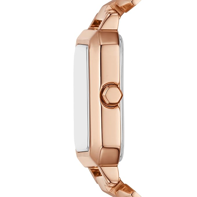 Armani Exchange Leila Three-Hand Rose Gold-Tone Watch with Necklace