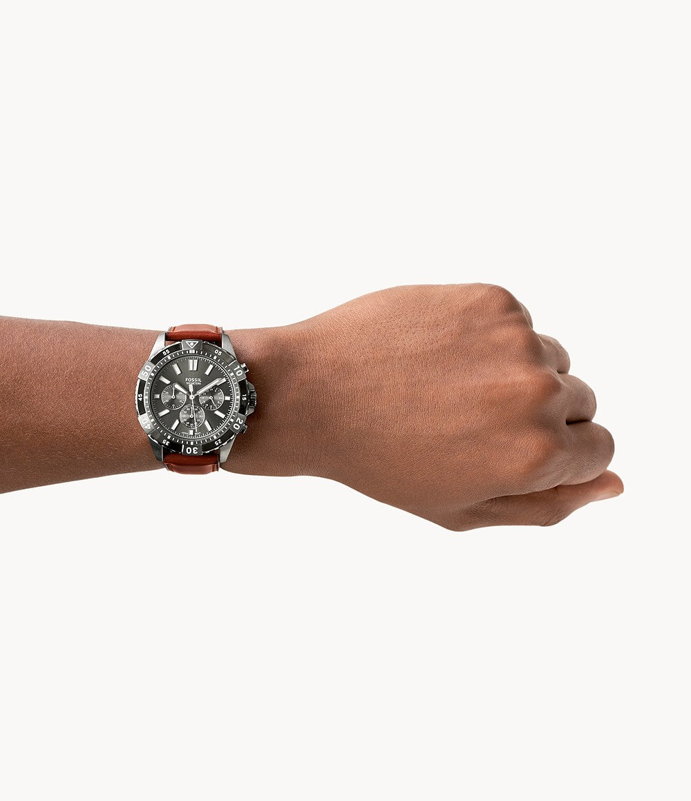 Fossil Garrett Chronograph Brown Leather Watch