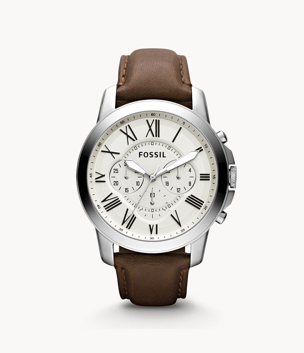 Fossil Grant Chronograph Brown Leather Watch