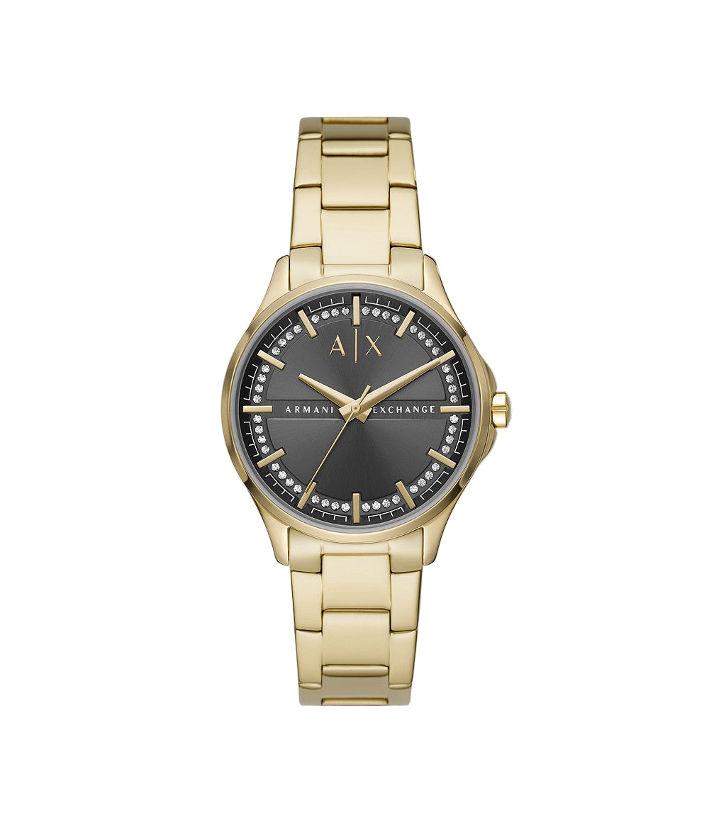 Armani Exchange Three-Hand Gold Tone Ladies Watch