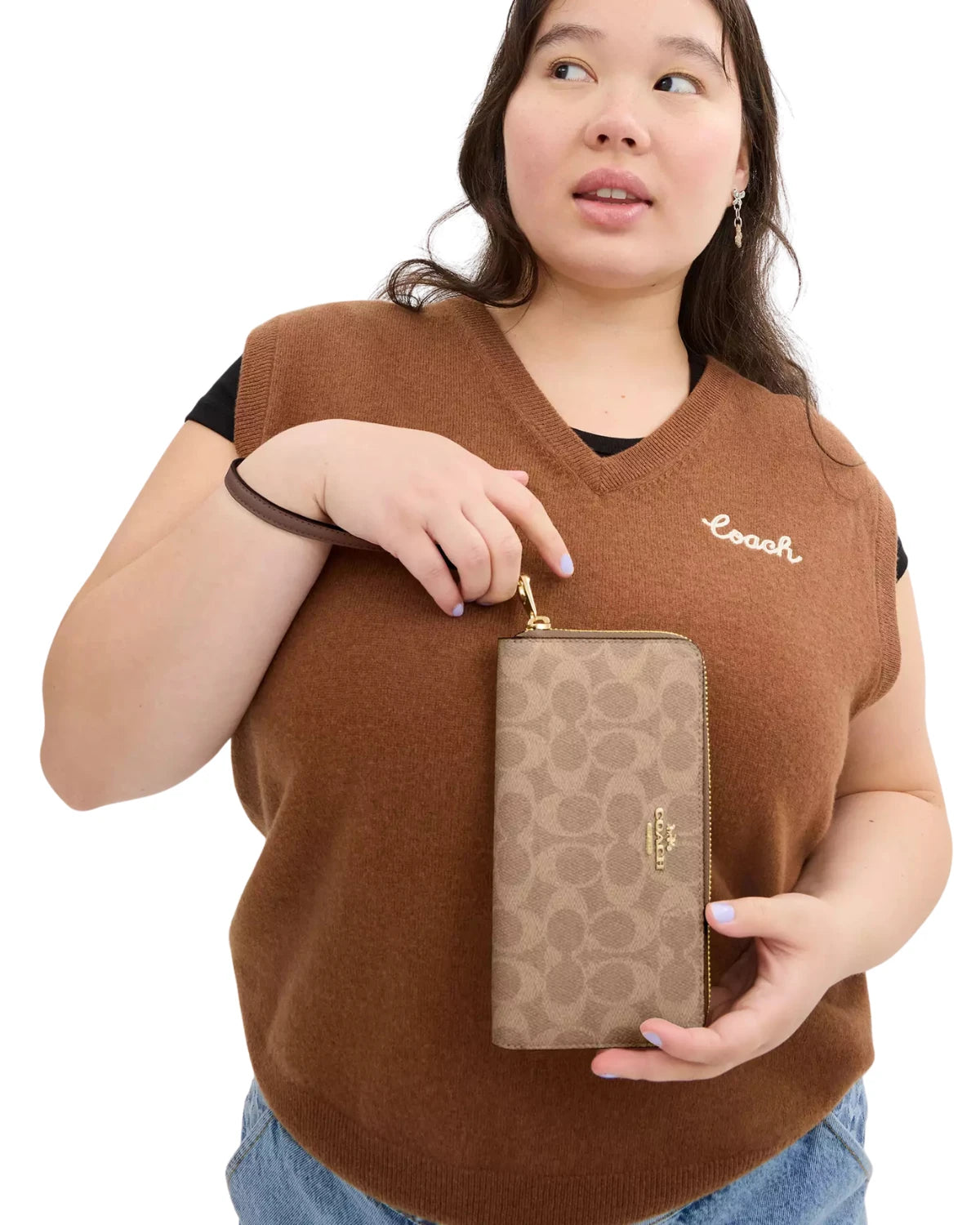 Long Zip Around Wallet In Signature Canvas