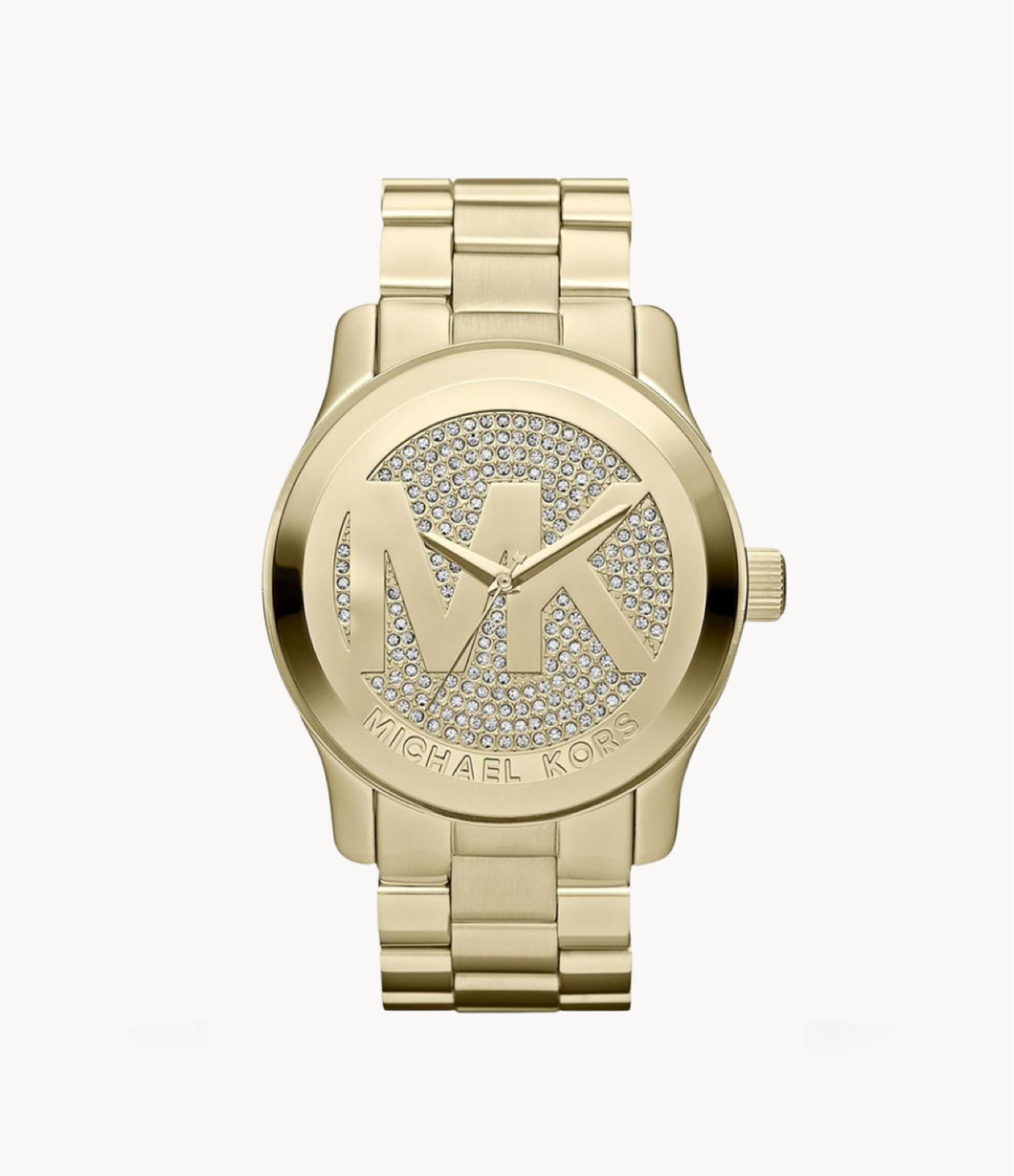 Michael Kors Womens Runway Pav Gold Tone Watch