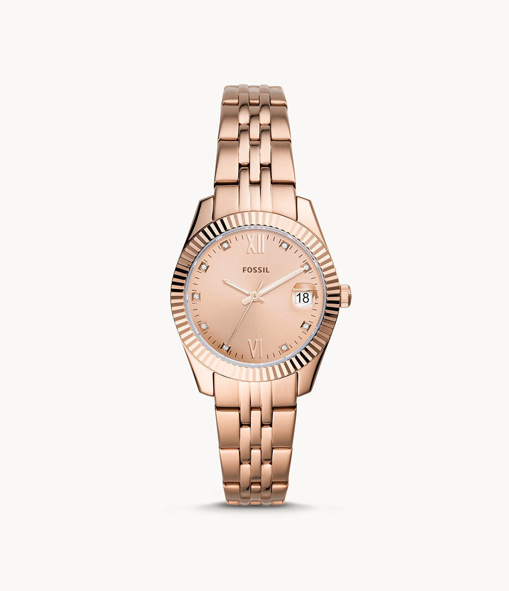 Fossil Scarlette Mini Rose Gold-Tone Stainless Steel Watch
