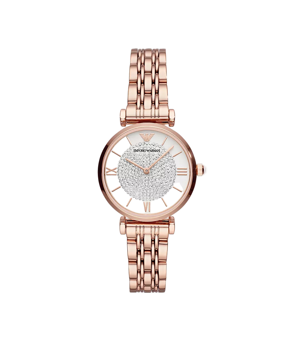 Emporio Armani Women'S Two-Hand Rose Gold-Tone Stainless Steel Watch