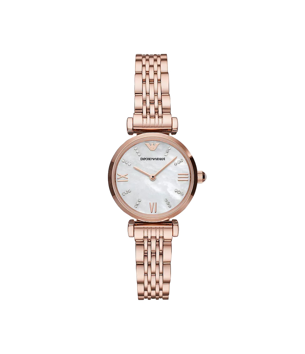 Emporio Armani Women'S Two-Hand Rose Gold-Tone Stainless Steel Watch