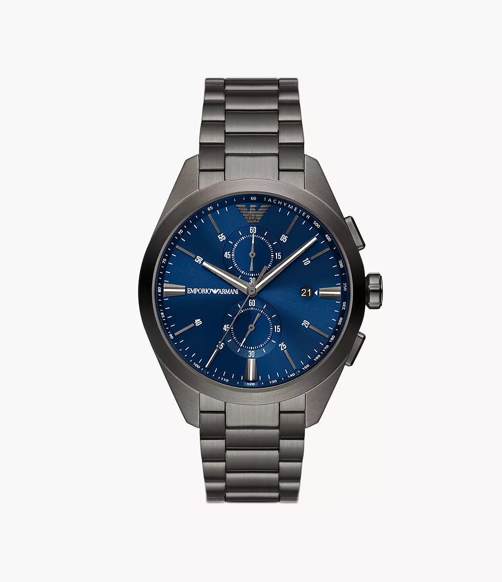 Emporio Armani Chronograph Gunmetal Stainless Steel Watch