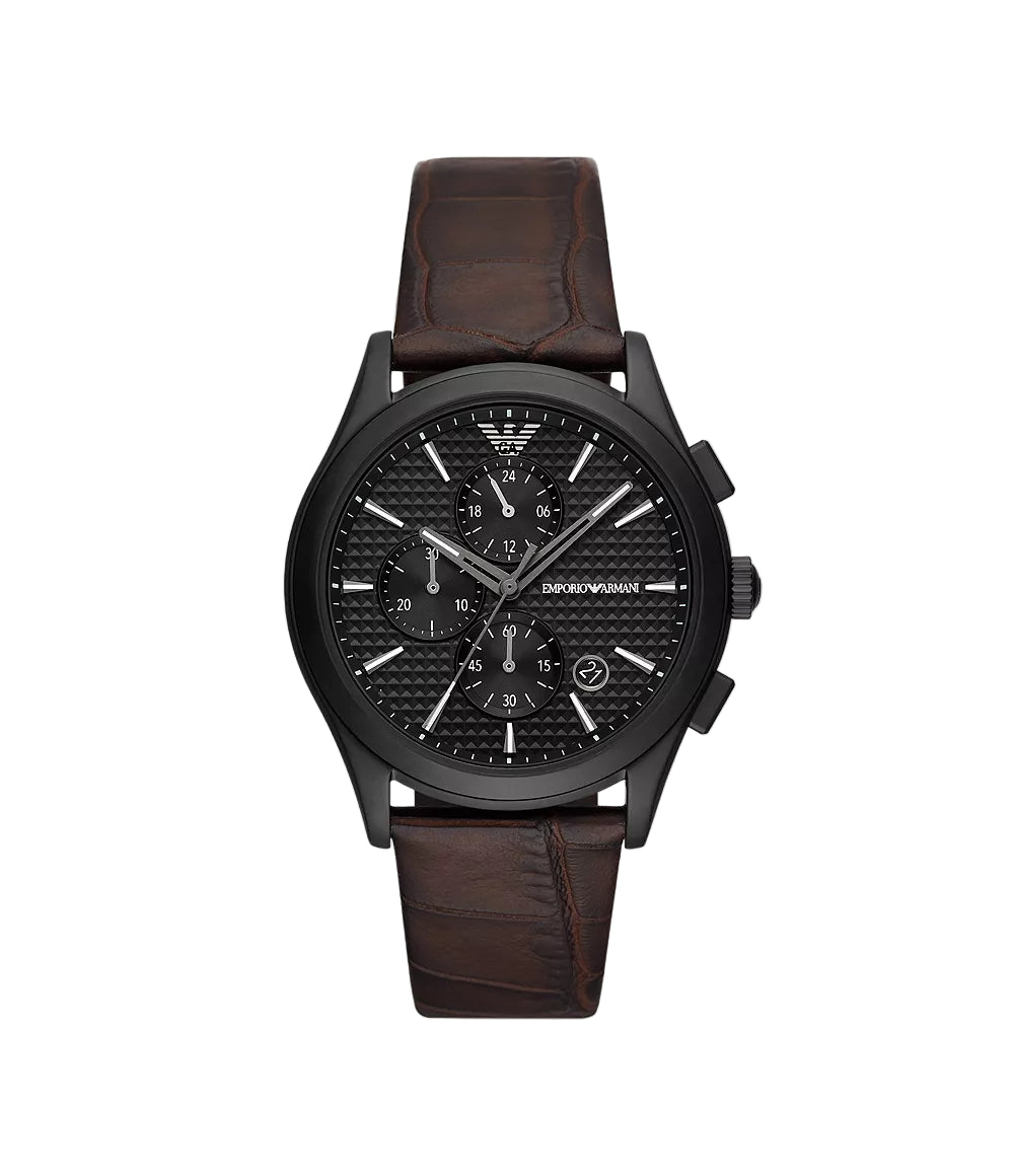 Emporio Armani Chronograph Brown Leather Watch