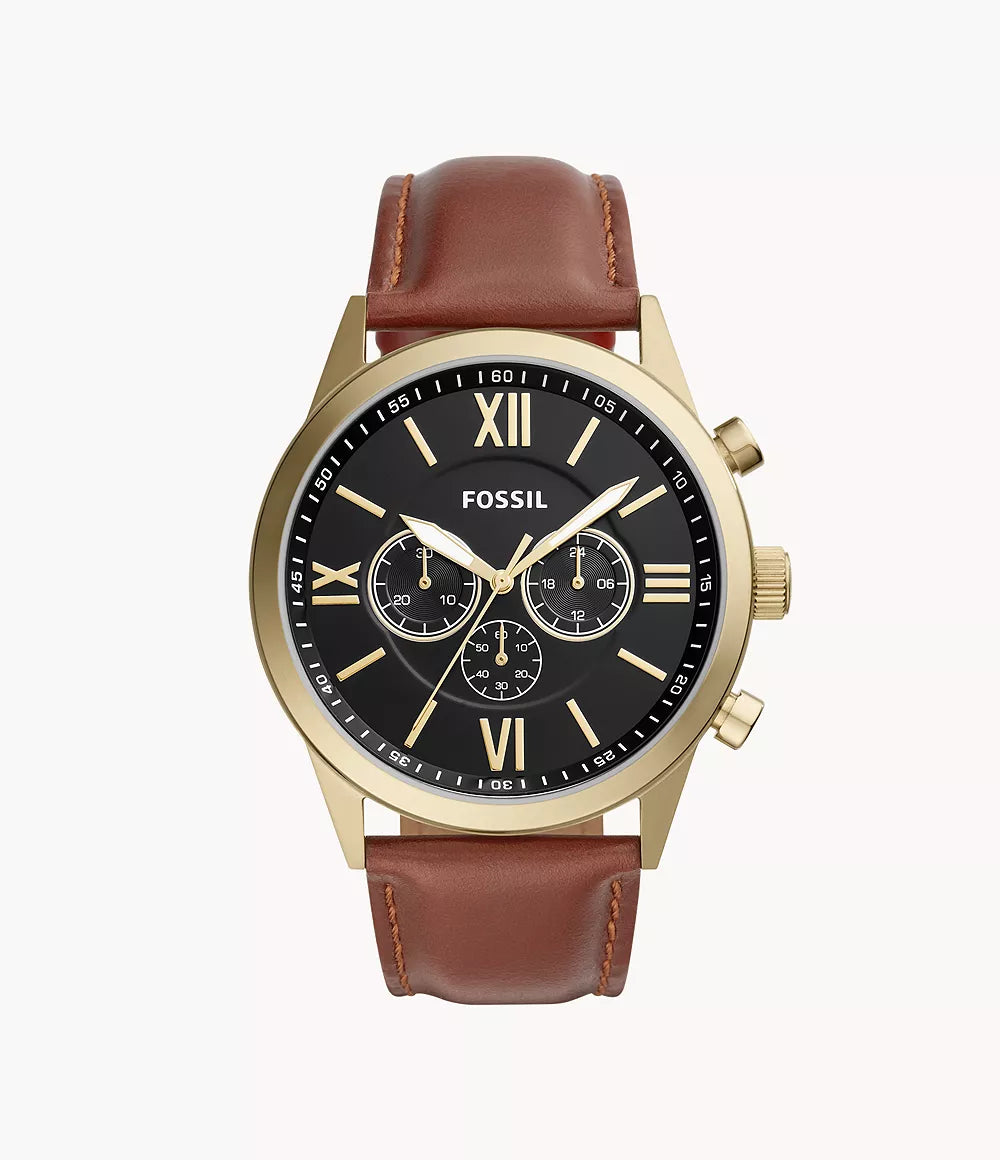 Flynn Chronograph Brown Leather Watch