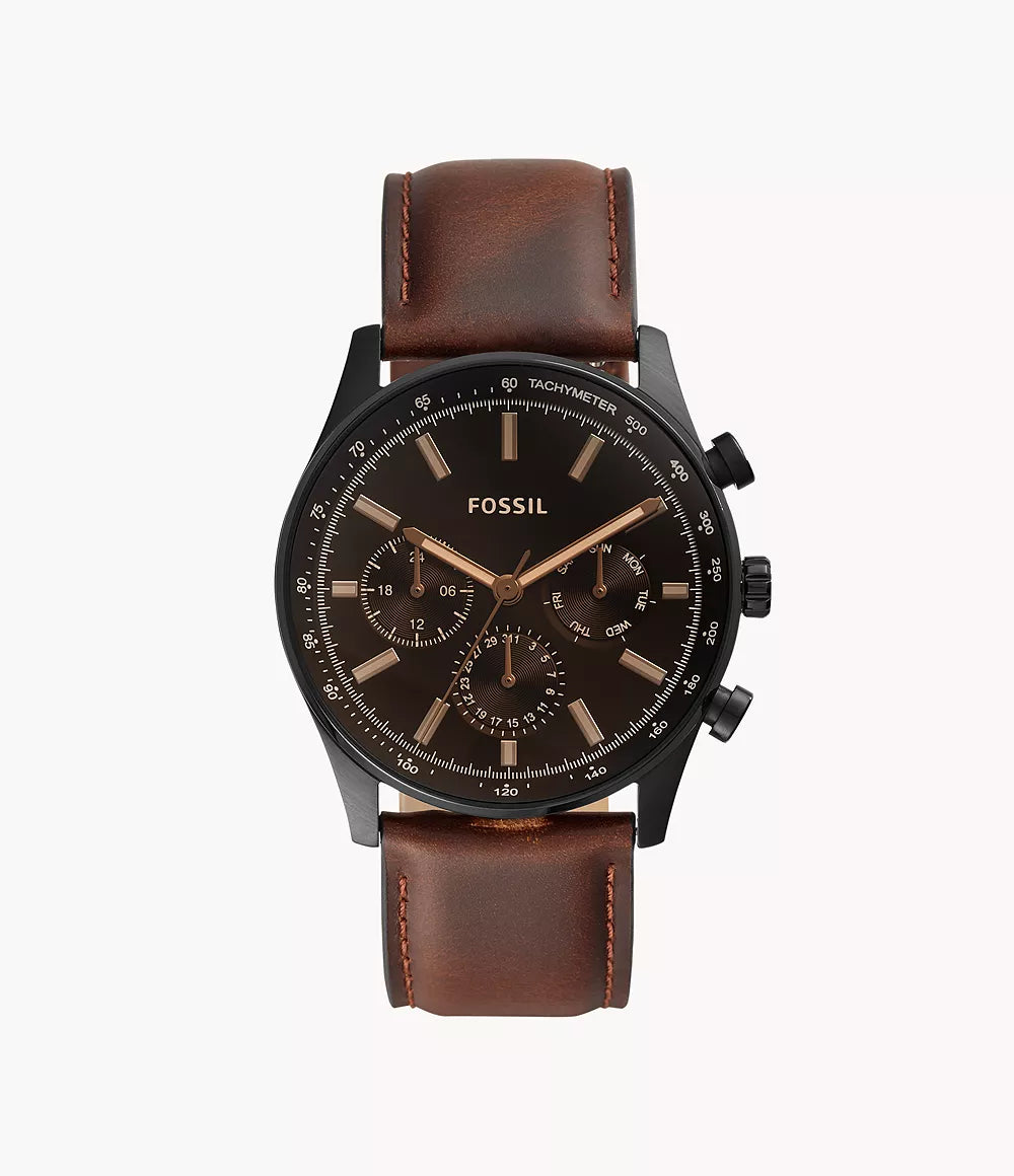Sullivan Multifunction Brown Leather Watch