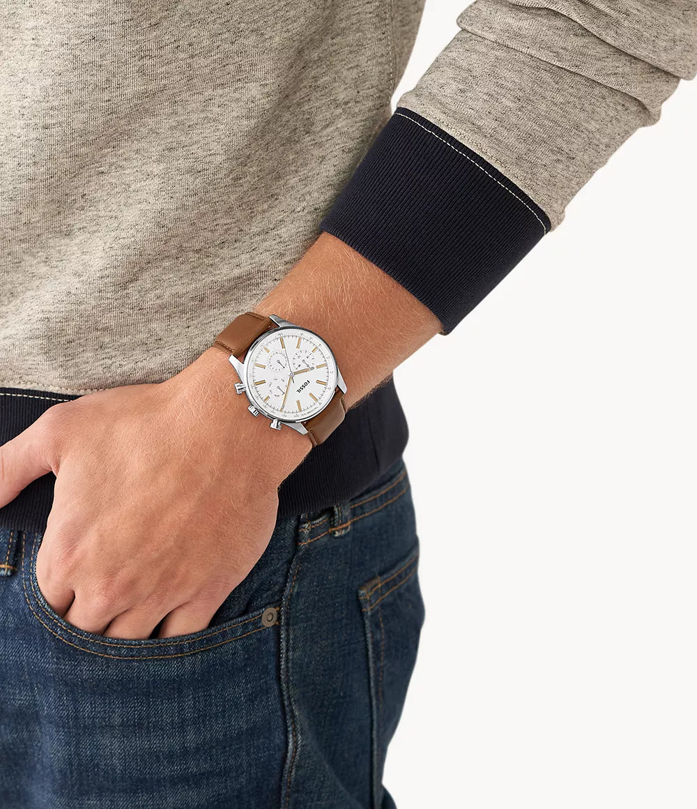 Sullivan Multifunction Medium Brown Leather Watch