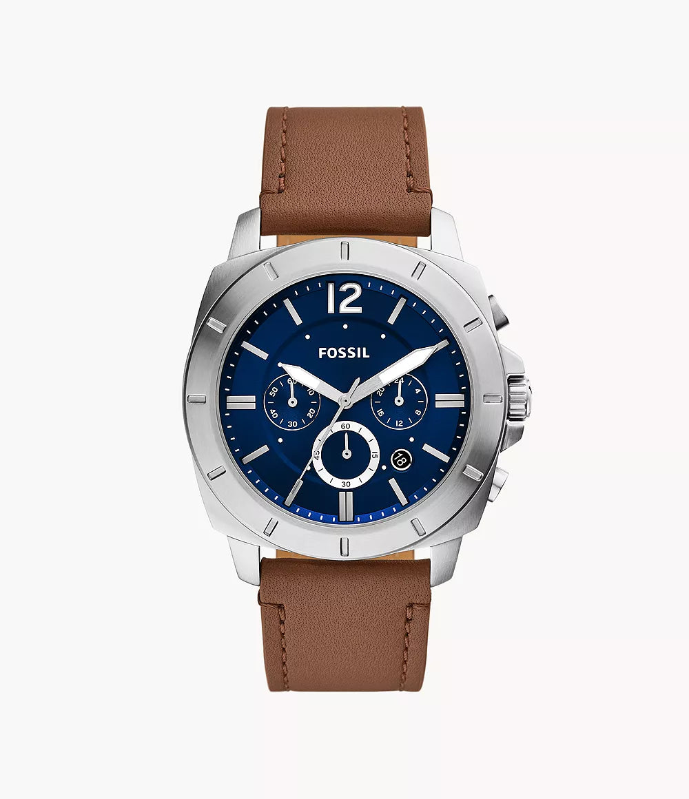 Privateer Chronograph Brown Leather Watch