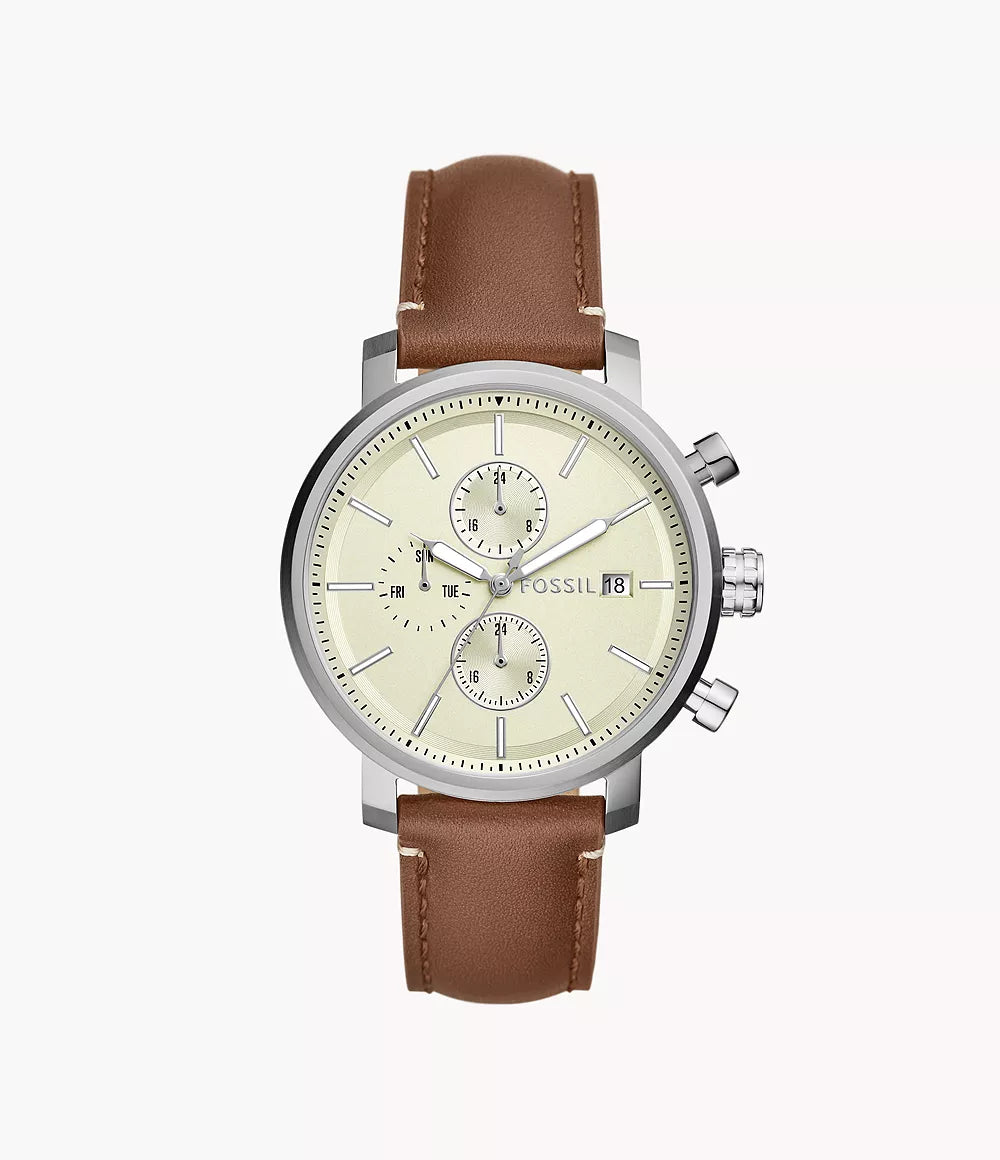 Rhett Multifunction Brown Litehide™ Leather Watch