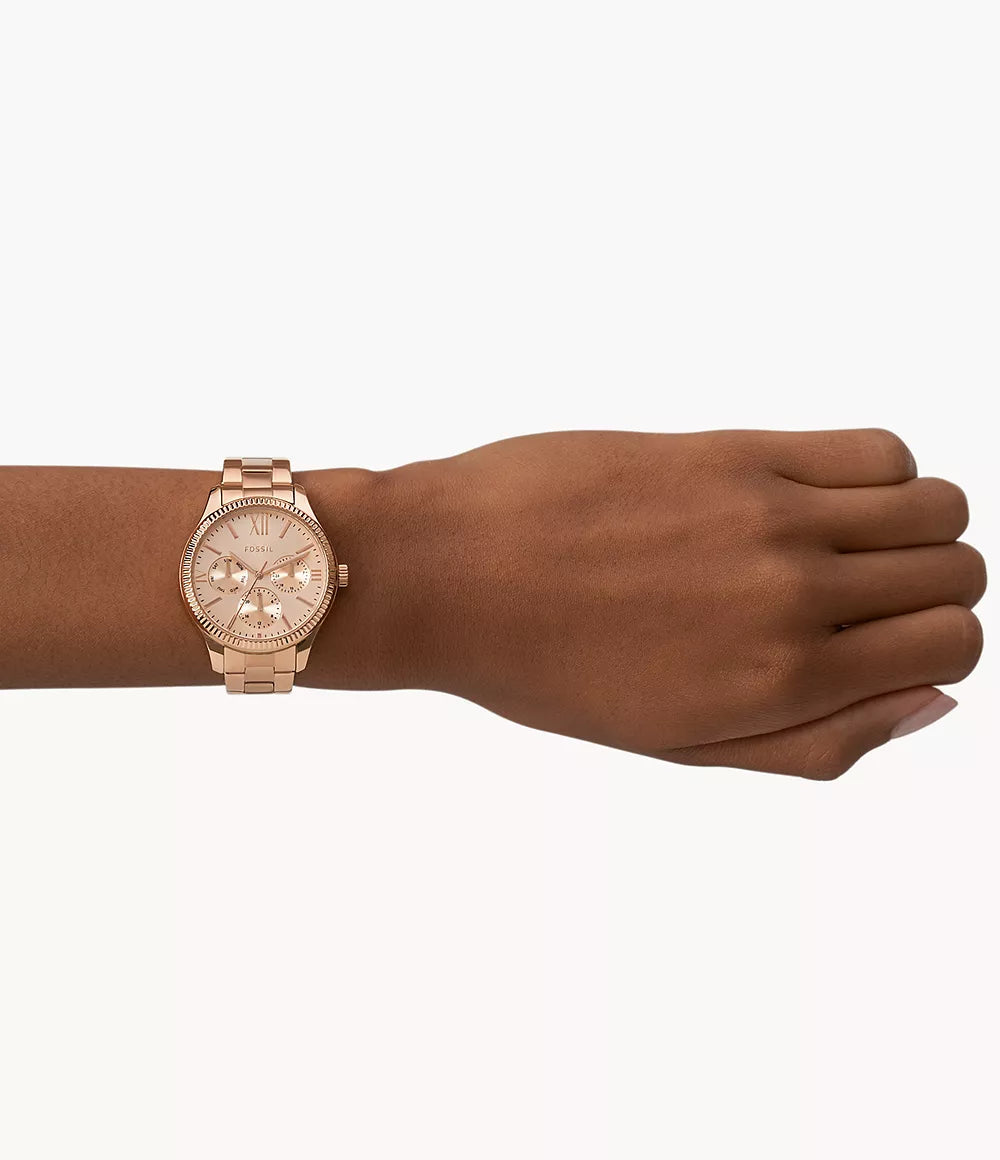Rye Multifunction Rose Gold-Tone Stainless Steel Watch