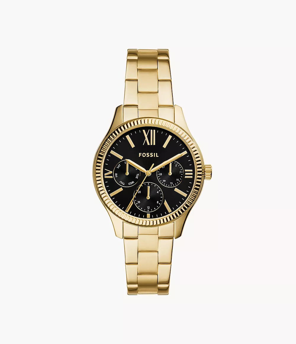 Rye Multifunction Gold-Tone Stainless Steel Watch