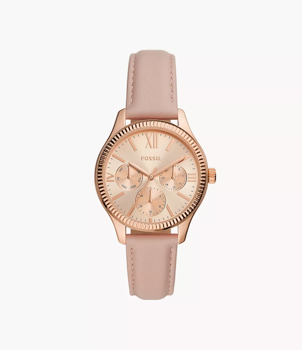 Rye Multifunction Nude Leather Watch