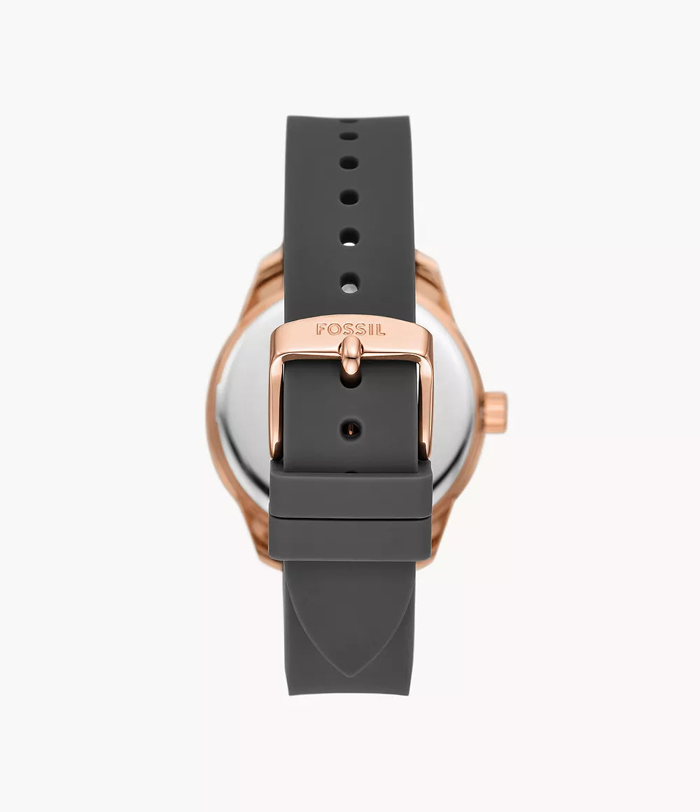 Dayle Three-Hand Gray Silicone Watch